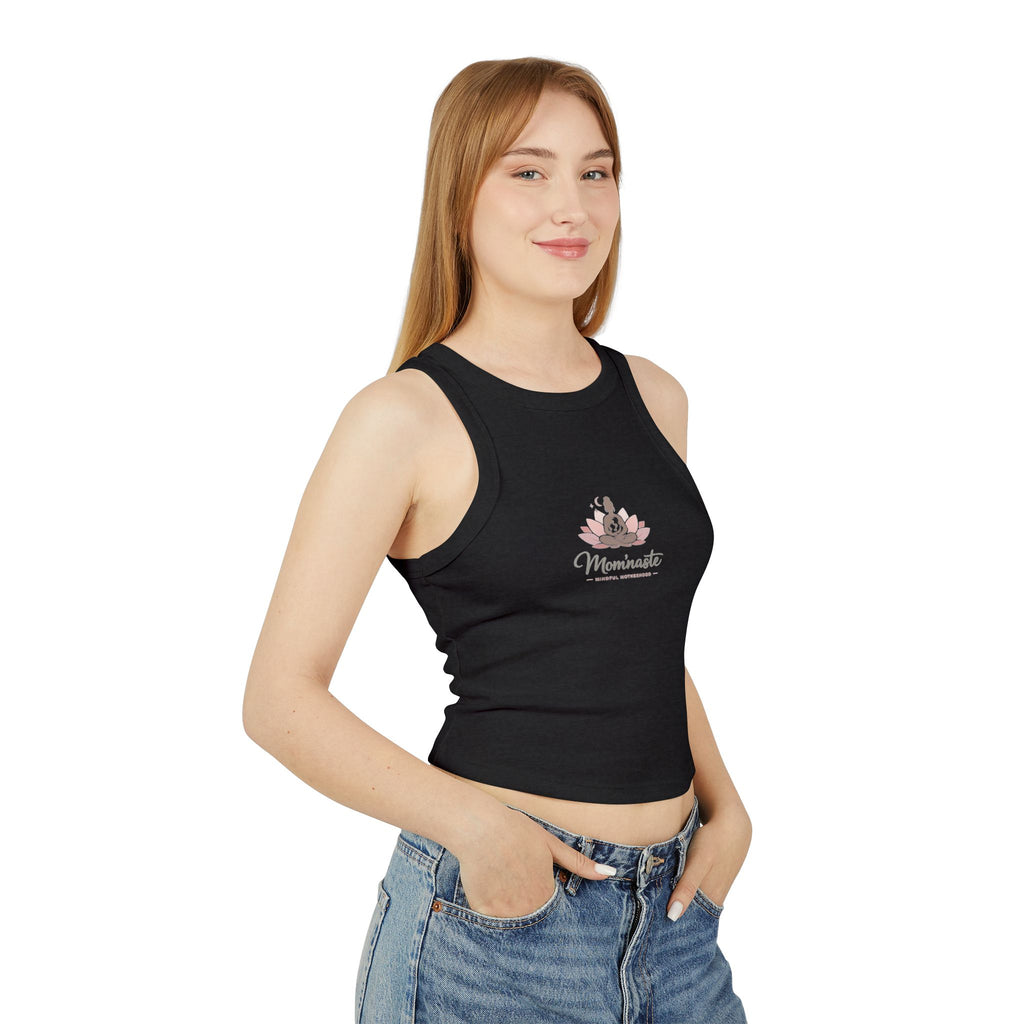 Micro-ribbed Racer Tank Top for Women
