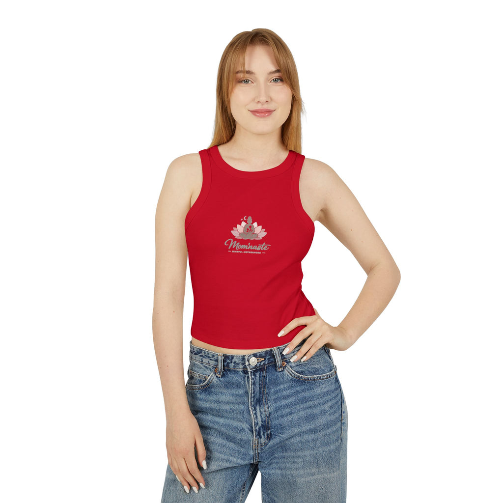 Micro-ribbed Racer Tank Top for Women
