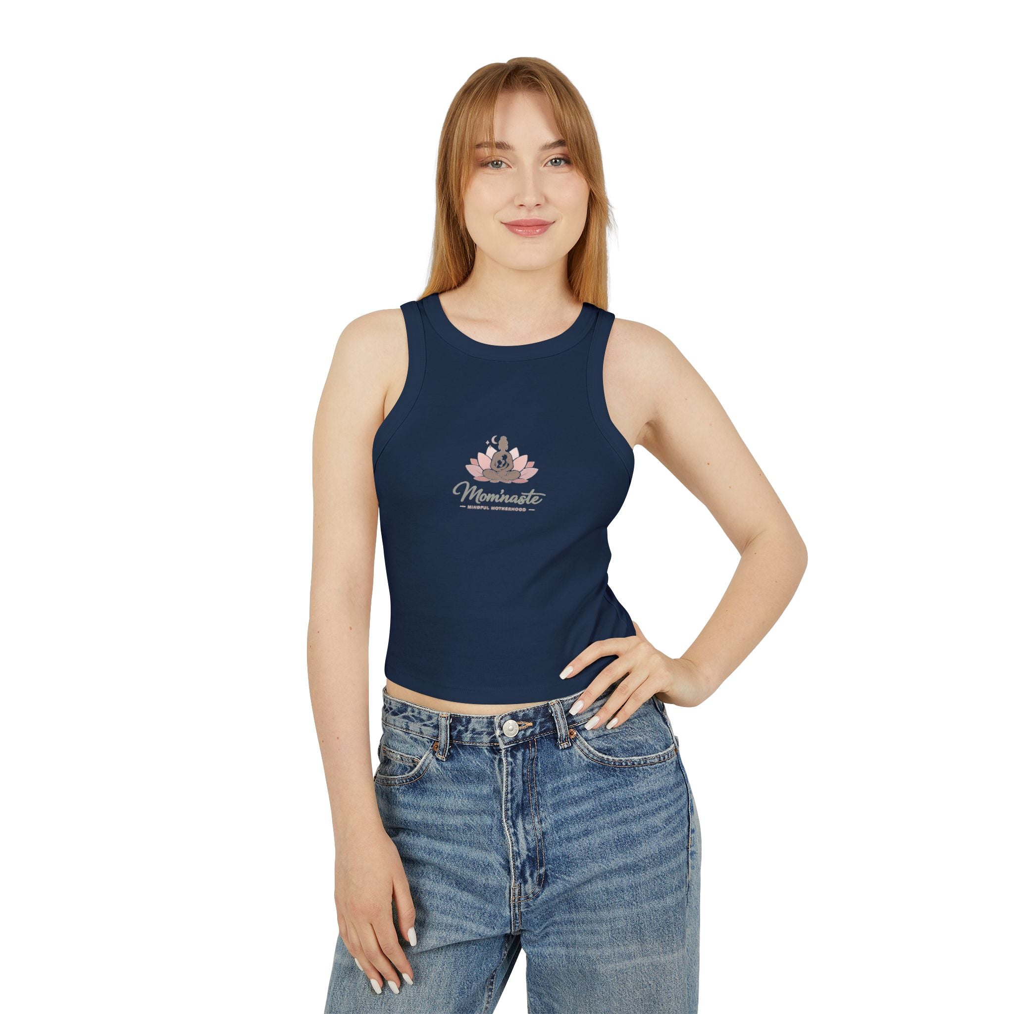 Micro-ribbed Racer Tank Top for Women