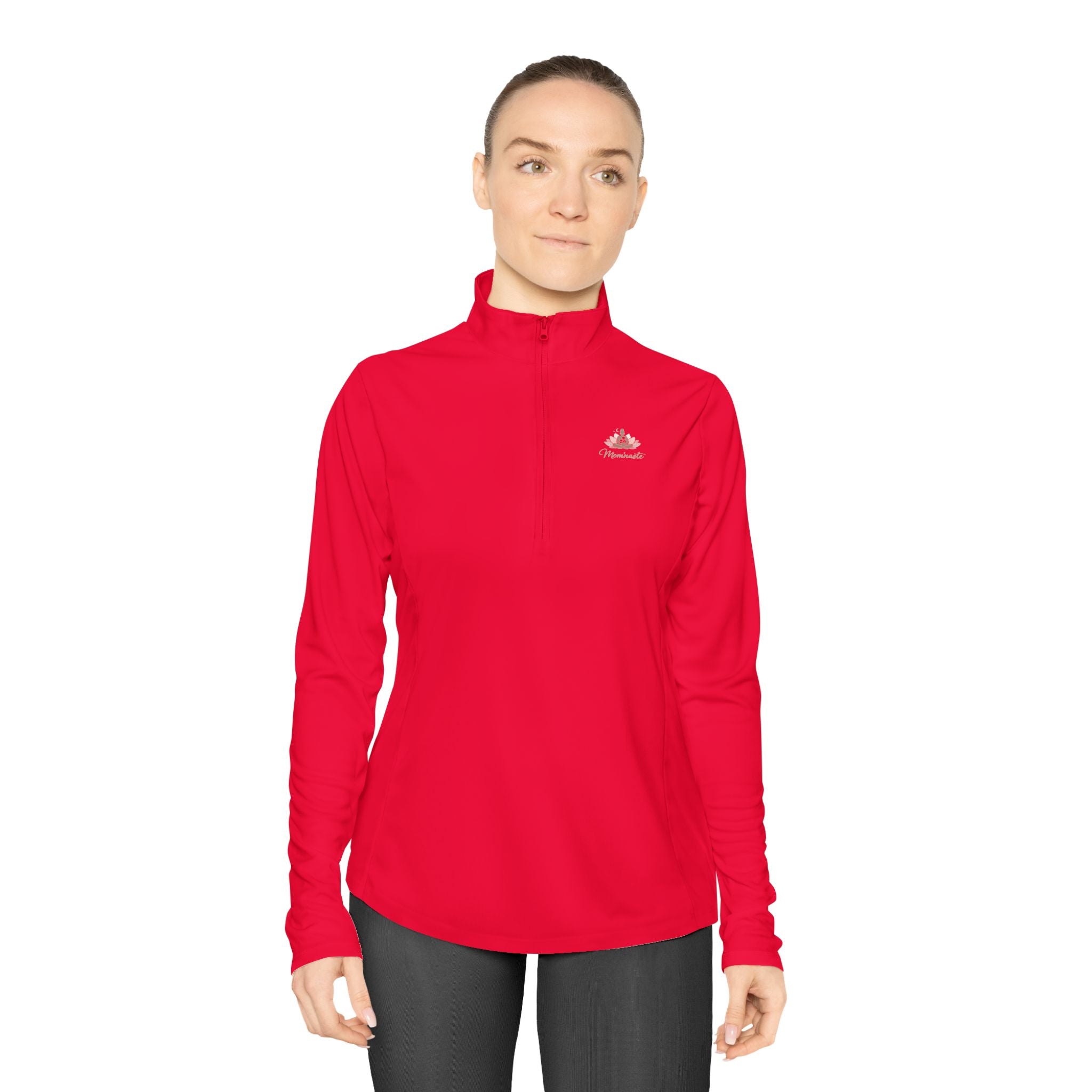 Ladies Quarter Zip Pullover Athletic fit. 9 color options.