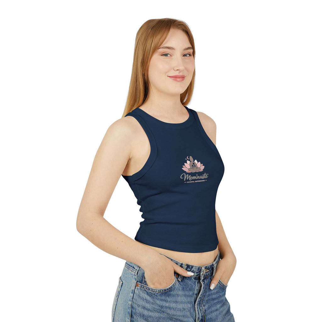 Micro-ribbed Racer Tank Top for Women