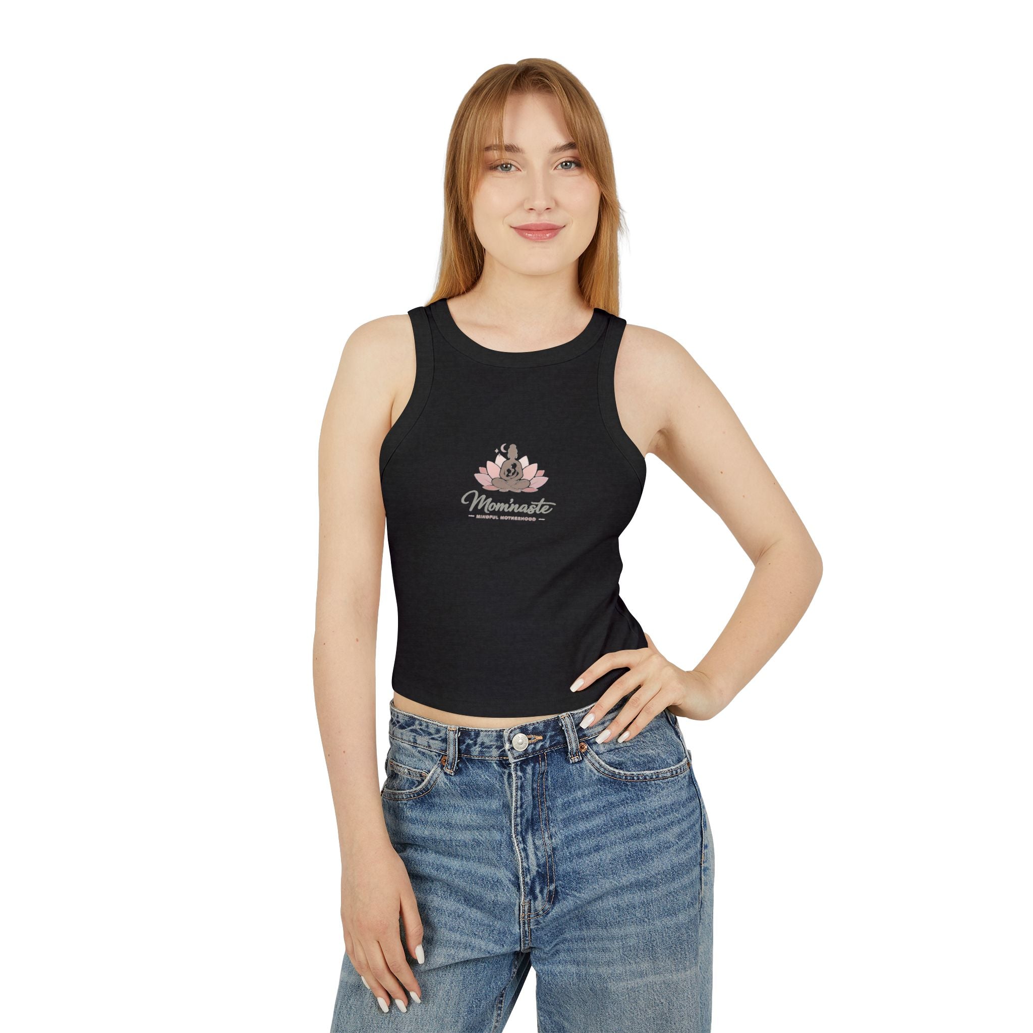 Micro-ribbed Racer Tank Top for Women