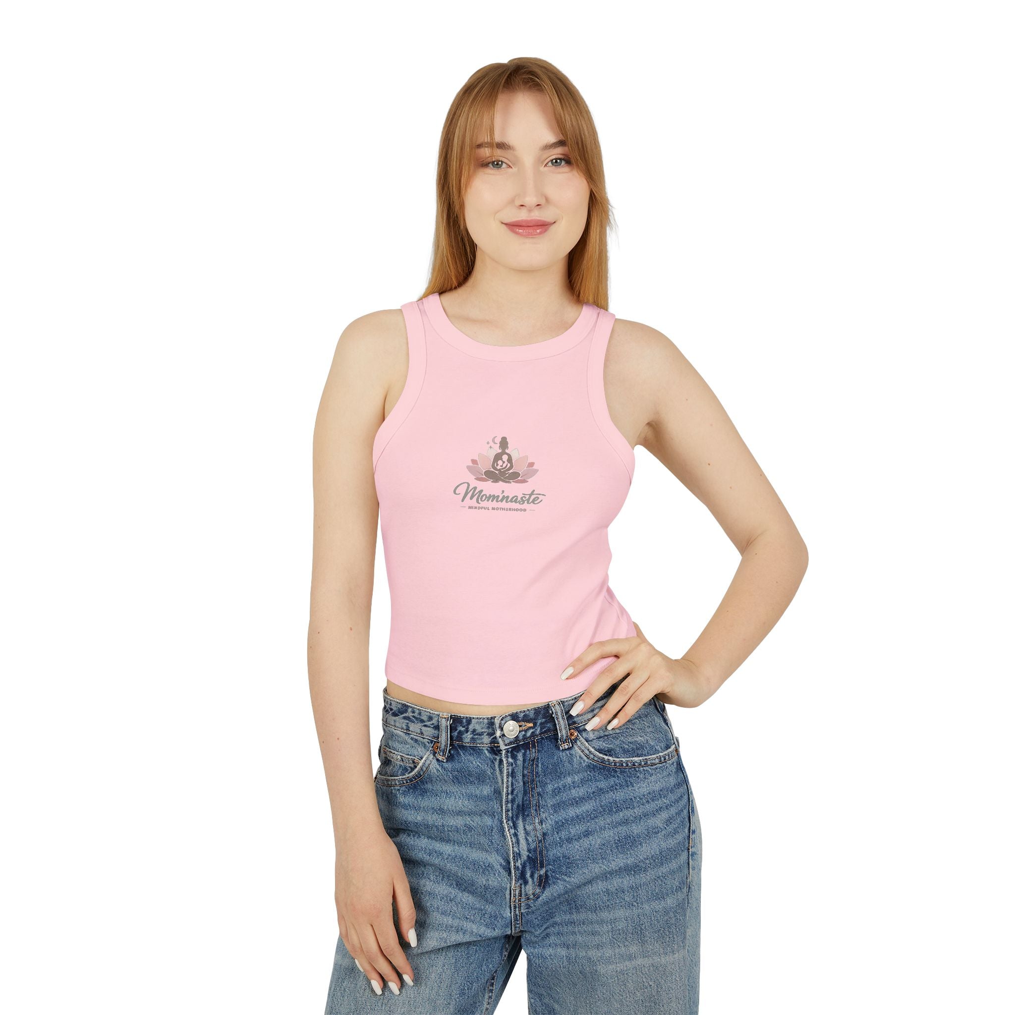 Micro-ribbed Racer Tank Top for Women